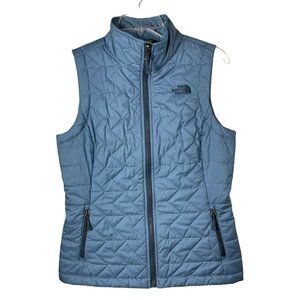 THE NORTH FACE Women’s Small Puffer Quilted Vest Full Zip Blue Polyester